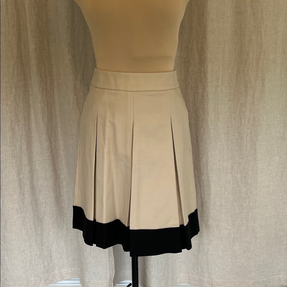 Banana Republic Cream and Black Skater Skirt